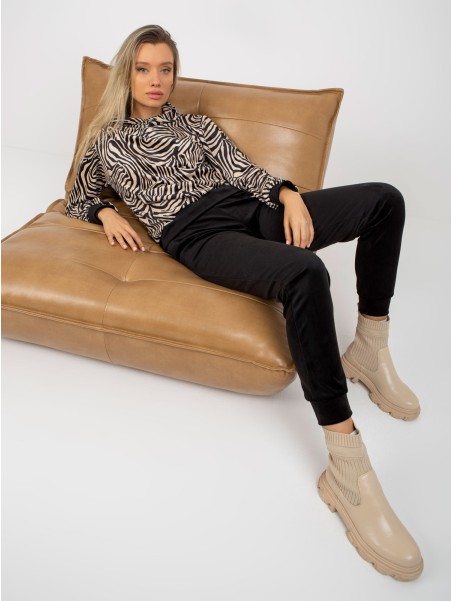 Laisvalaikio kostiumas-WN-KMPL-2410.01P-juodas-smėlio spalvos