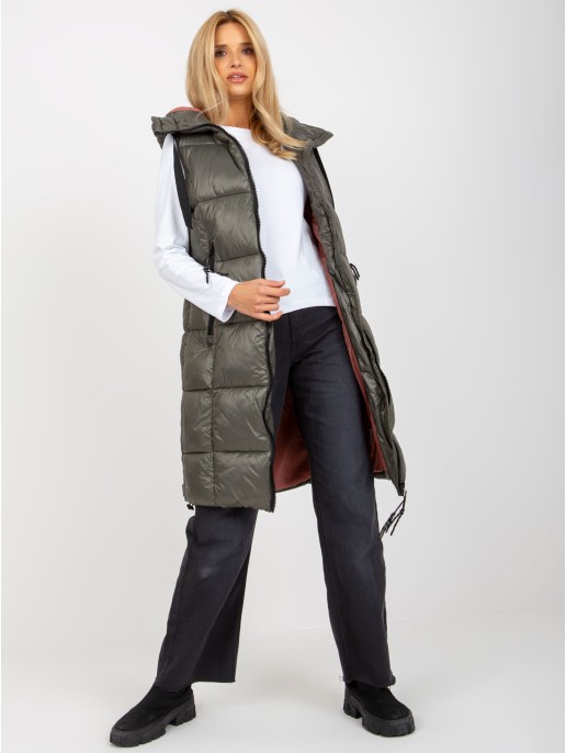 Kamizelka-D50048X80105A3-khaki Kamizelka-D50048X80105A3-khaki