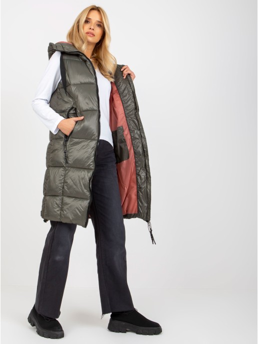 Kamizelka-D50048X80105A3-khaki Kamizelka-D50048X80105A3-khaki