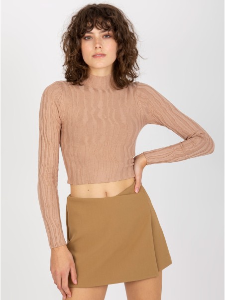 Sweter-NM-SW-DZ92527-1.91P-ciemny bezowy