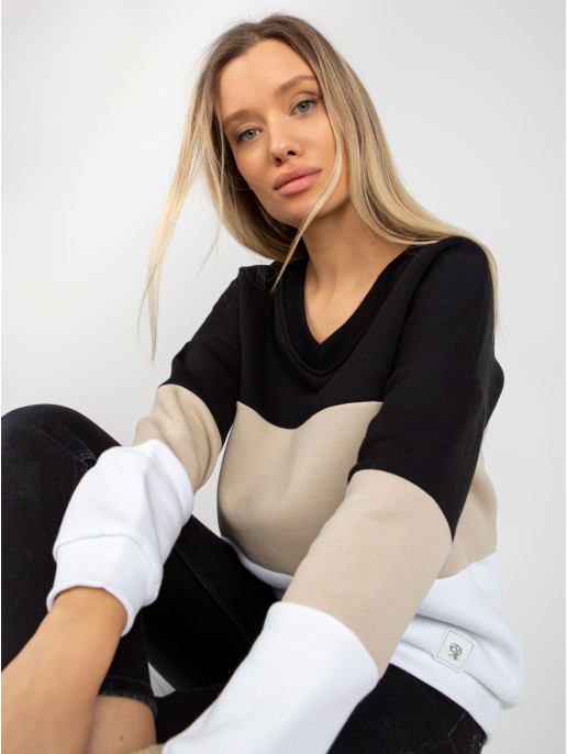 Bluza-RV-BL-8377.89-czarno-beżowy Bluza-RV-BL-8377.89-czarno-beżowy