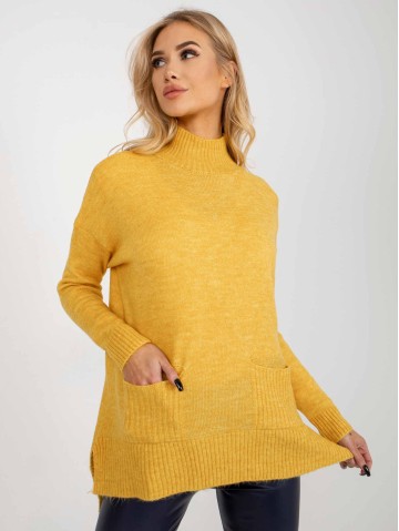 Sweter-RV-SW-7051.95P-żółty