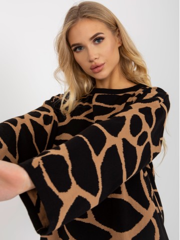 Sweter-RV-SW-14276.09X-czarno-beżowy