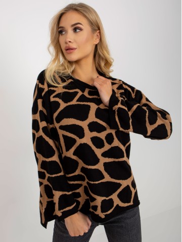 Sweter-RV-SW-14276.09X-czarno-beżowy 2
