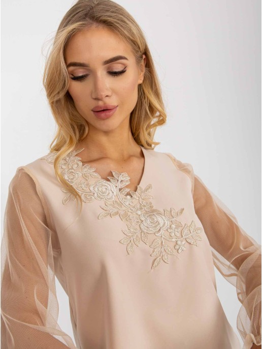 Bluzka-LK-BZ-506666-1.66P-beżowy Bluzka-LK-BZ-506666-1.66P-beżowy