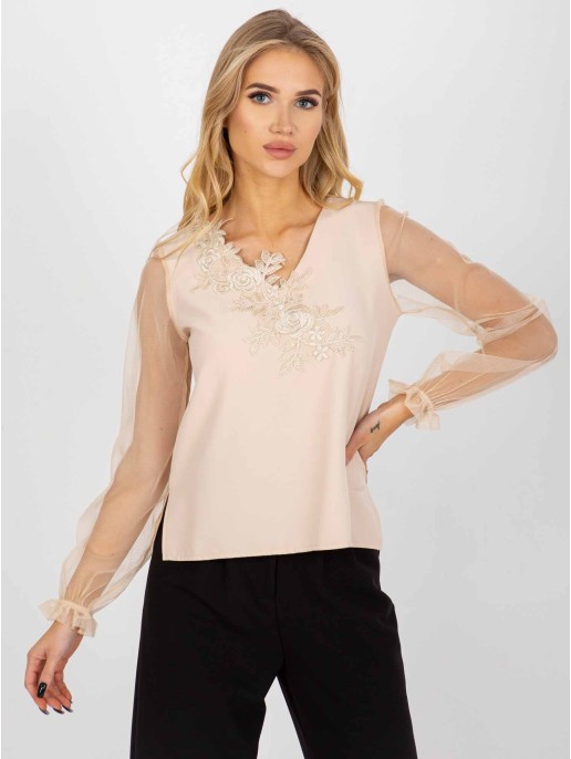 Bluzka-LK-BZ-506666-1.66P-beżowy Bluzka-LK-BZ-506666-1.66P-beżowy