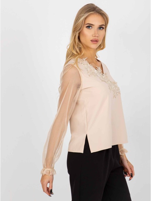 Bluzka-LK-BZ-506666-1.66P-beżowy Bluzka-LK-BZ-506666-1.66P-beżowy
