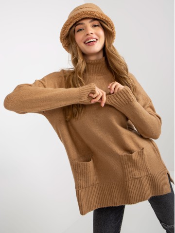 Sweter-RV-SW-7051.95P-camelowy