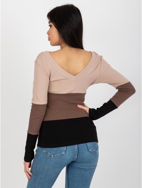 Bluzka-RV-BZ-8429.31P-czarno-beżowy