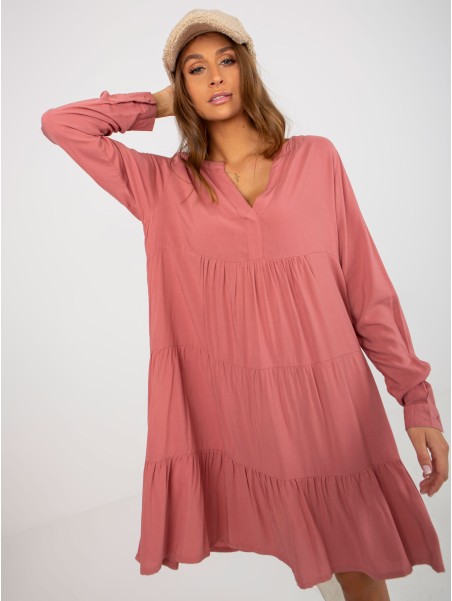 Suknelė-D73761M30361A-tamsiai rožinė