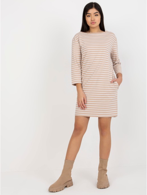 Sukienka-LO-SK-LK-259.08-biało-beżowy Sukienka-LO-SK-LK-259.08-biało-beżowy