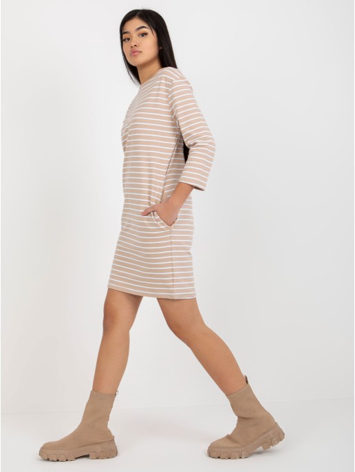 Sukienka-LO-SK-LK-259.08-biało-beżowy Sukienka-LO-SK-LK-259.08-biało-beżowy