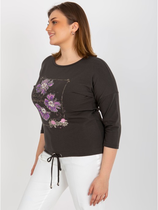 Bluzka-RV-BZ-8457.47P-ciemny khaki Bluzka-RV-BZ-8457.47P-ciemny khaki