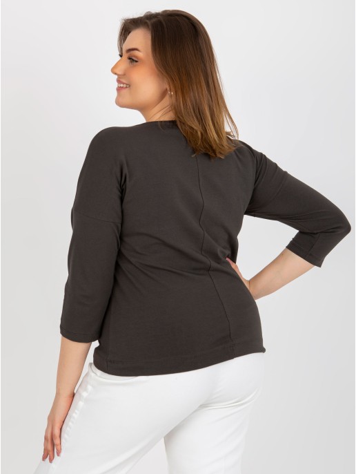 Bluzka-RV-BZ-8457.47P-ciemny khaki Bluzka-RV-BZ-8457.47P-ciemny khaki