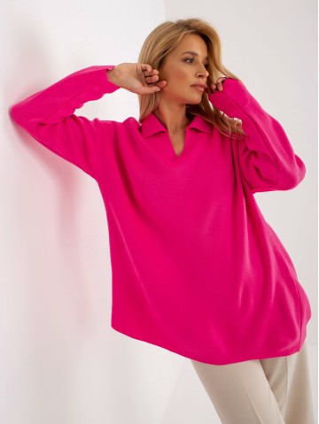 Sweter-LC-SW-2261.00P-fluo różowy