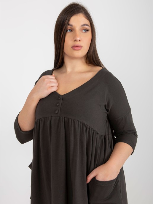 Suknelė-RV-SK-8529.37P-tamsiai chaki Suknelė-RV-SK-8529.37P-tamsiai chaki