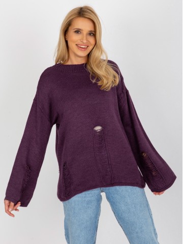 Sweter-BA-SW-8043.03-ciemny fioletowy 2