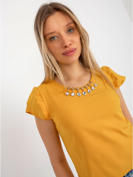 Bluzka-LK-BZ-505783.50P-ciemny żółty Bluzka-LK-BZ-505783.50P-ciemny żółty