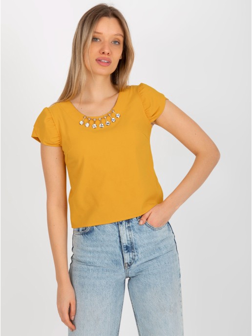 Bluzka-LK-BZ-505783.50P-ciemny żółty Bluzka-LK-BZ-505783.50P-ciemny żółty