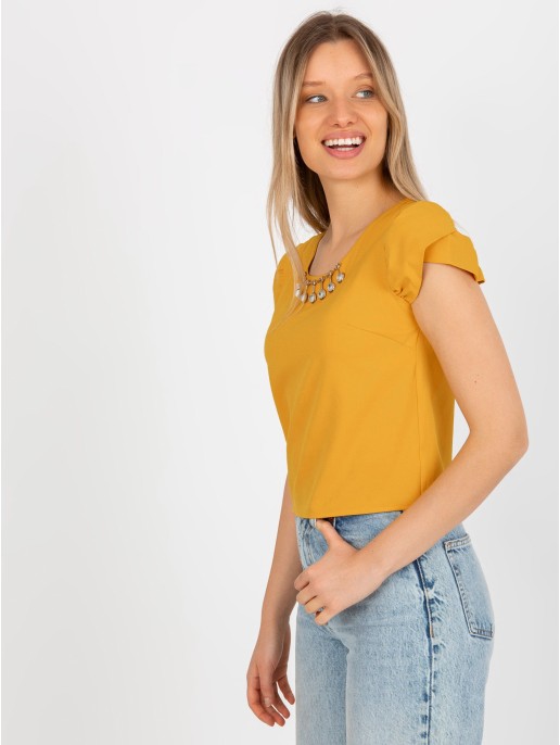 Bluzka-LK-BZ-505783.50P-ciemny żółty Bluzka-LK-BZ-505783.50P-ciemny żółty