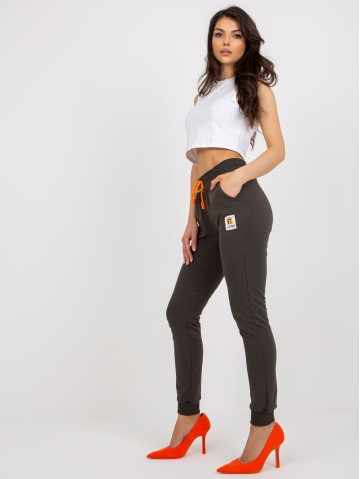 Spodnie dresowe-RV-DR-7886.04-ciemny khaki 2