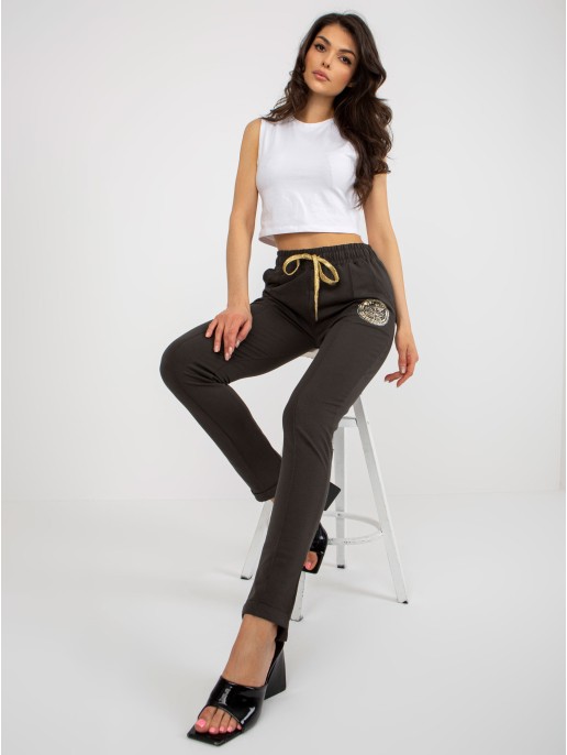 Spodnie dresowe-RV-DR-6742.57-ciemny khaki Spodnie dresowe-RV-DR-6742.57-ciemny khaki