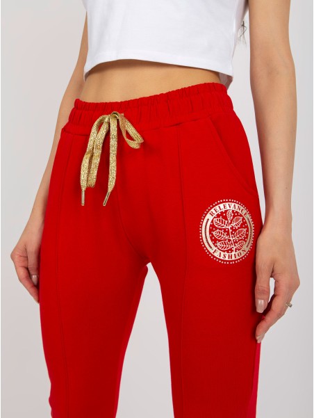 Spodnie dresowe-RV-DR-6742.57-czerwony