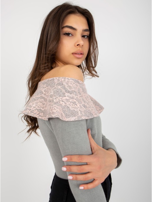 Sweter-LK-SW-506559-2.13-szaro-różowy Sweter-LK-SW-506559-2.13-szaro-różowy