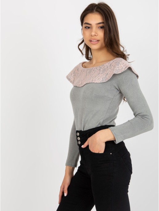 Sweter-LK-SW-506559-2.13-szaro-różowy Sweter-LK-SW-506559-2.13-szaro-różowy