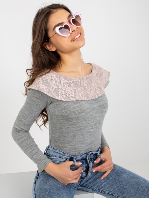 Sweter-LK-SW-506559-2.13-szaro-różowy Sweter-LK-SW-506559-2.13-szaro-różowy