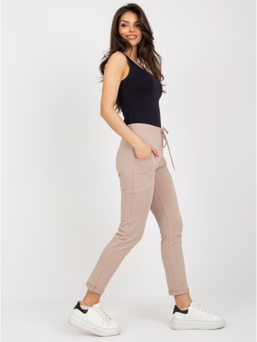 Spodnie dresowe-RV-DR-8696.20-beżowy Spodnie dresowe-RV-DR-8696.20-beżowy