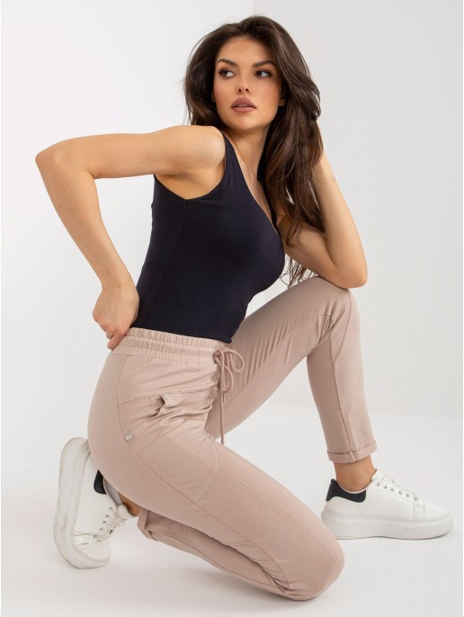 Spodnie dresowe-RV-DR-8696.20-beżowy Spodnie dresowe-RV-DR-8696.20-beżowy