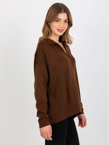 Sweter-TO-SW-1711.23P-ciemny brązowy 2