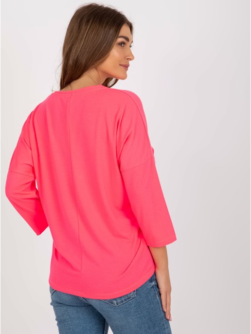 Bluzka-RV-BZ-7663.05-fluo różowy Bluzka-RV-BZ-7663.05-fluo różowy