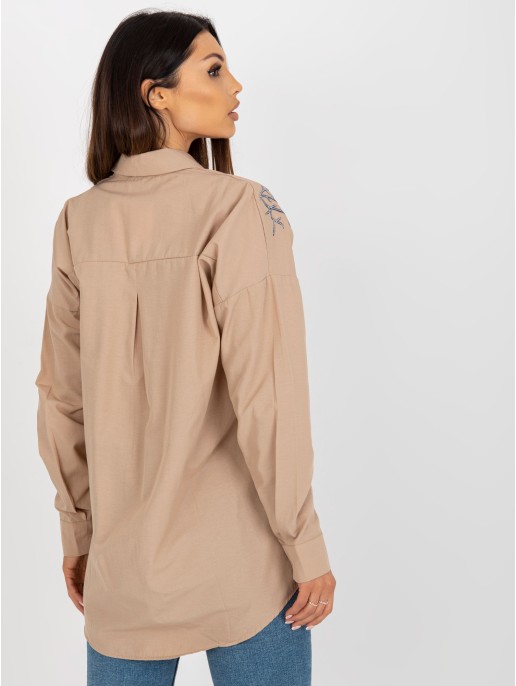 Koszula-TO-KS-7005.34P-beżowy Koszula-TO-KS-7005.34P-beżowy