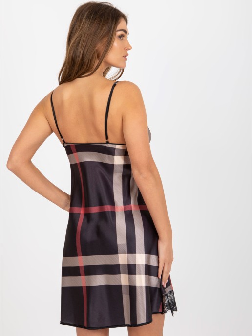 Koszula nocna-BR-KN-1058-1-czarno-beżowy Koszula nocna-BR-KN-1058-1-czarno-beżowy