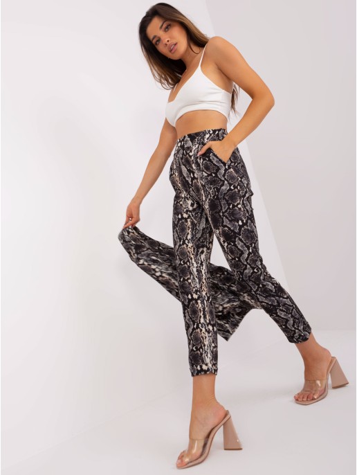 Spodnie-DHJ-SP-13926-7.52P-czarno-beżowy Spodnie-DHJ-SP-13926-7.52P-czarno-beżowy