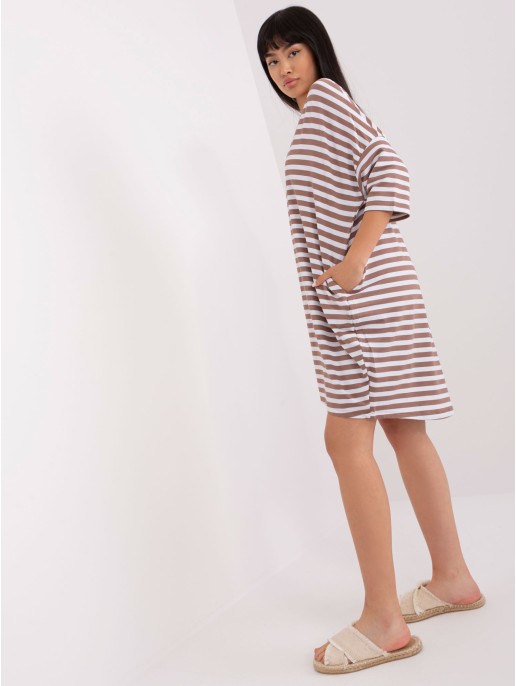 Tunika-EM-TU-890.13-biało-brązowy Tunika-EM-TU-890.13-biało-brązowy