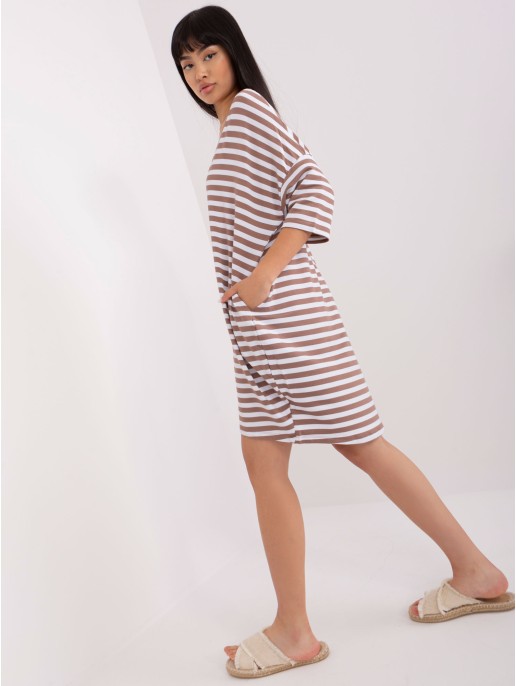 Tunika-EM-TU-890.13-biało-brązowy Tunika-EM-TU-890.13-biało-brązowy