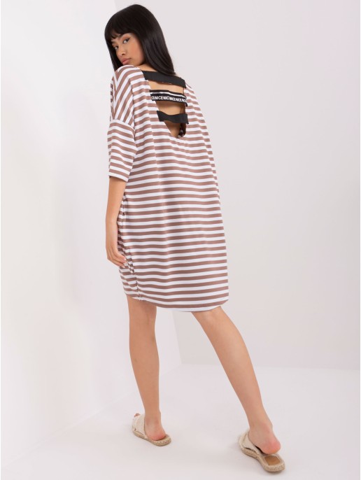 Tunika-EM-TU-890.13-biało-brązowy Tunika-EM-TU-890.13-biało-brązowy