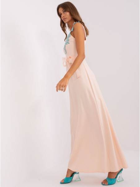 Suknelė-LK-SK-506640-1.13P-persiko spalvos