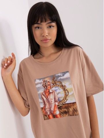 T-shirt-LK-TS-509353-1.33P-beżowy 2