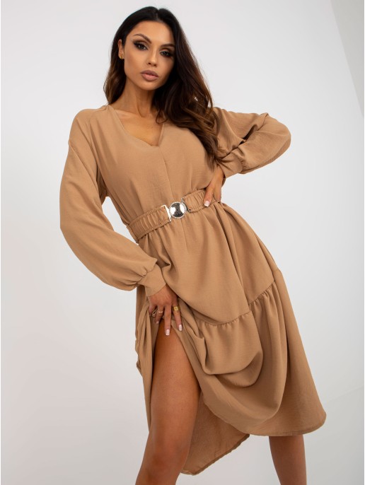 Suknelė-TW-SK-BI-2021706.93P-camelowy Suknelė-TW-SK-BI-2021706.93P-camelowy