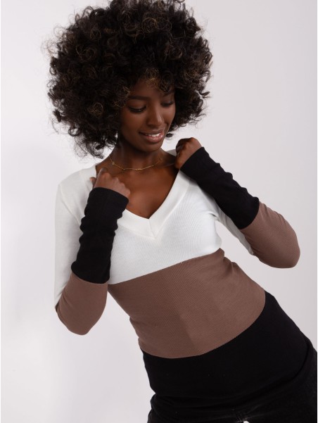 Bluzka-RV-BZ-8431-1.14P-czarno-beżowy