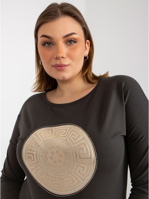 Bluzka-RV-BZ-8454.20P-ciemny khaki Bluzka-RV-BZ-8454.20P-ciemny khaki
