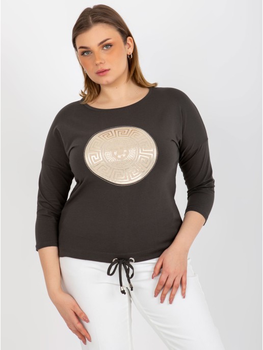 Bluzka-RV-BZ-8454.20P-ciemny khaki Bluzka-RV-BZ-8454.20P-ciemny khaki