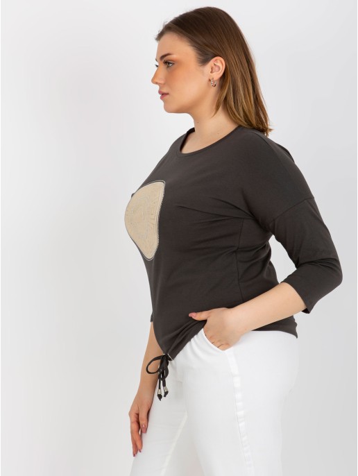 Bluzka-RV-BZ-8454.20P-ciemny khaki Bluzka-RV-BZ-8454.20P-ciemny khaki