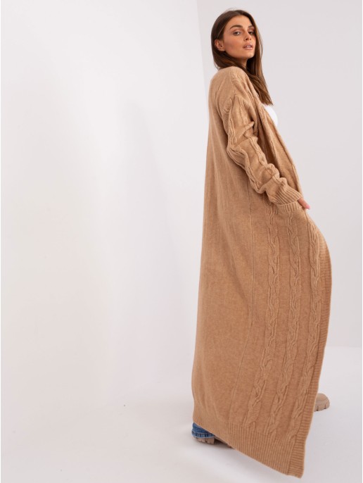 Kardigan-AT-SW-2395.30-camelowy Kardigan-AT-SW-2395.30-camelowy