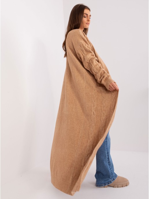 Kardigan-AT-SW-2395.30-camelowy Kardigan-AT-SW-2395.30-camelowy