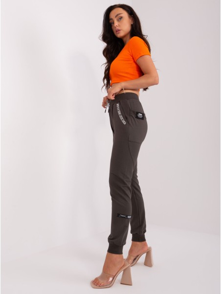 Spodnie dresowe-RV-DR-8545.02P-ciemny khaki